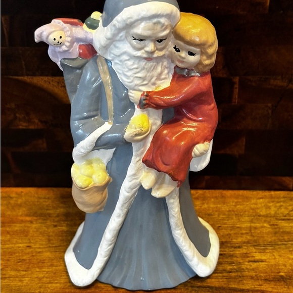 Vintage 1950's Santa Claus  Holding Child Ceramic Figurine Christmas Decoration - Picture 6 of 9
